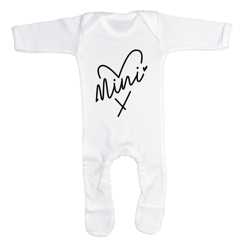 Mama White Baby Sleepsuit