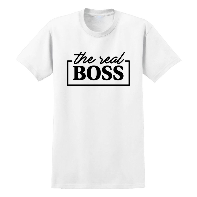 The Real Boss Adult White T-Shirt