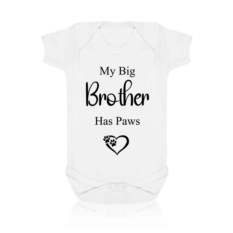 My Big Brother Has Paws Baby Vest