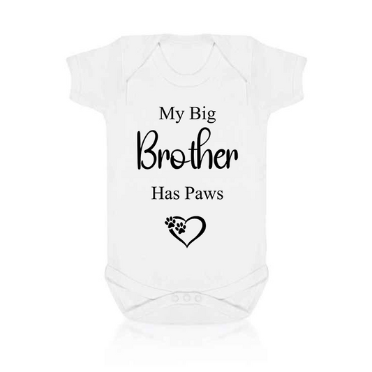 My Big Brother Has Paws Baby Vest