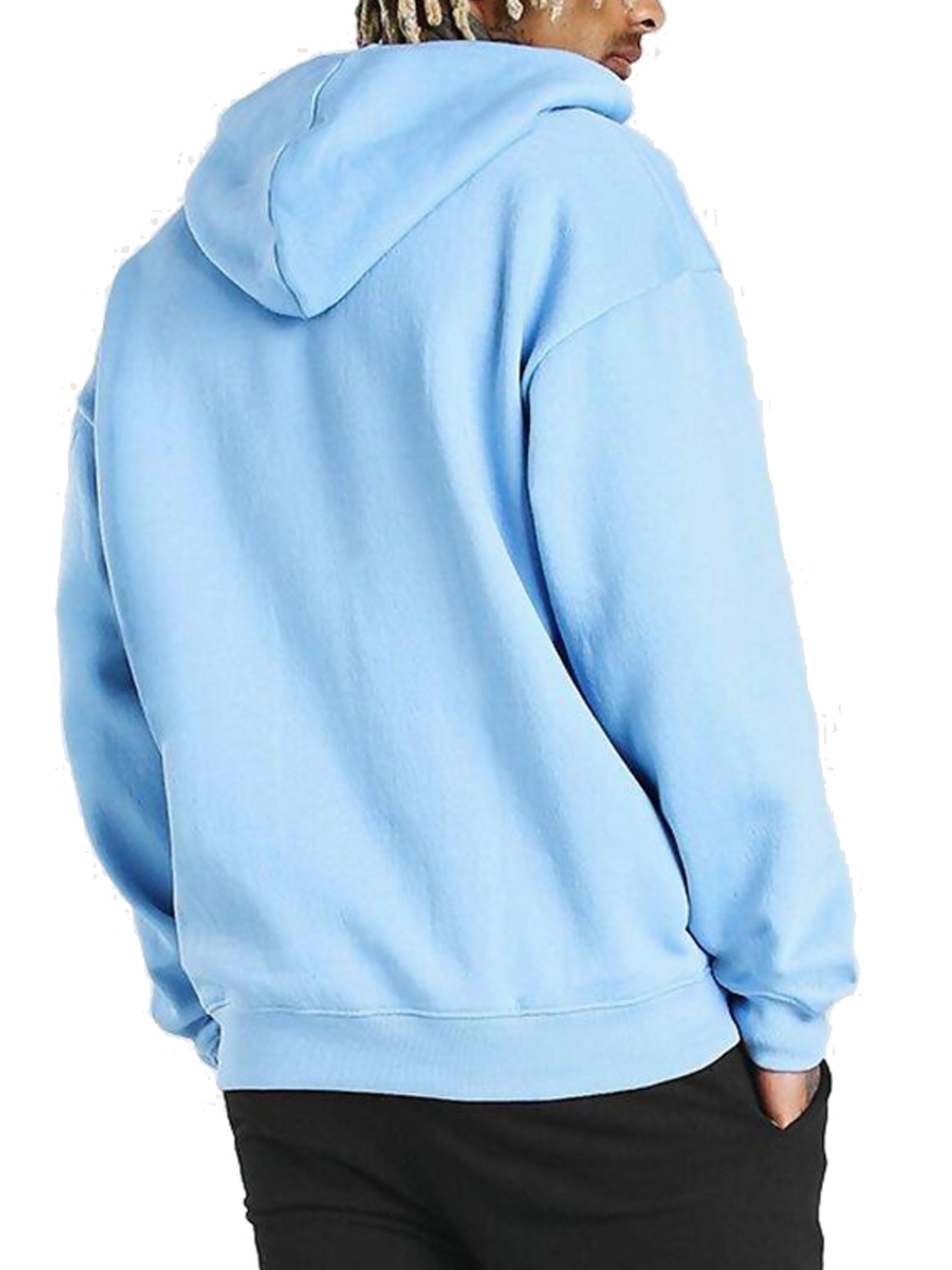 Customisable Adult Sky Blue Oversized Hoodie Back