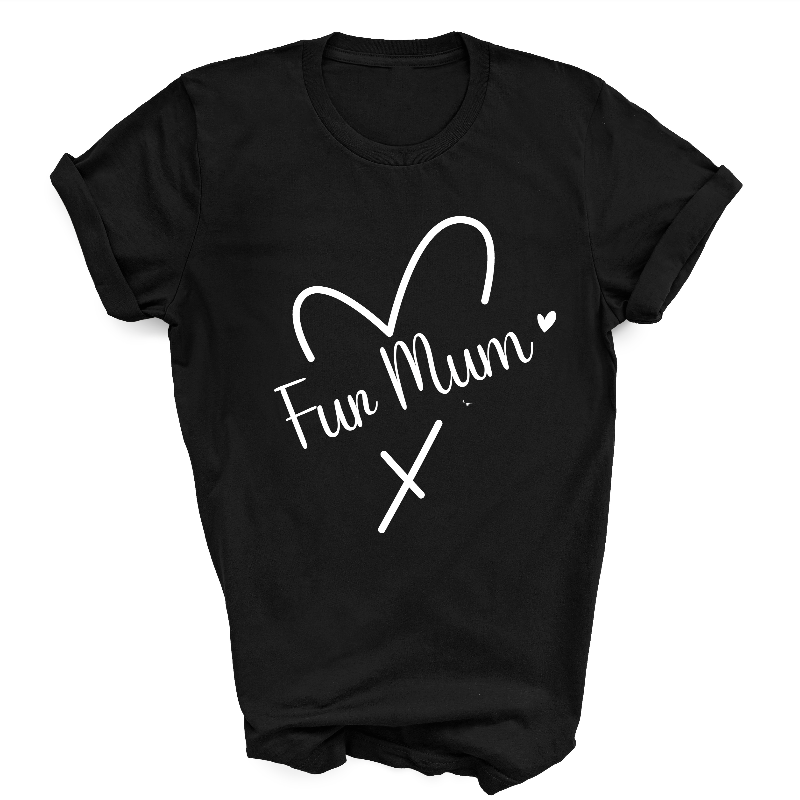 Fur Mum White Text on Black T-Shirt
