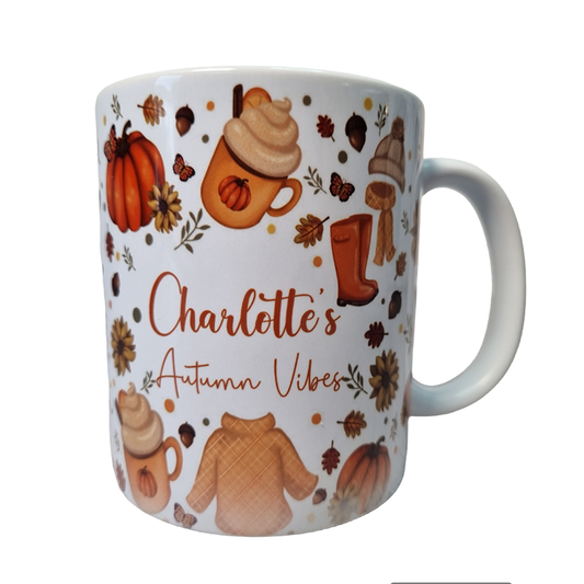 Personalised Autumn Vibes Mug