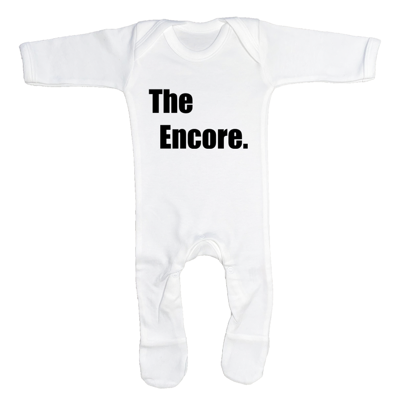 The Encore White Baby Sleepsuit