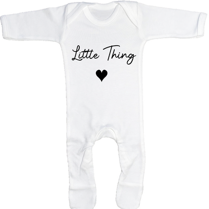 Little Things White Baby Sleepsuit