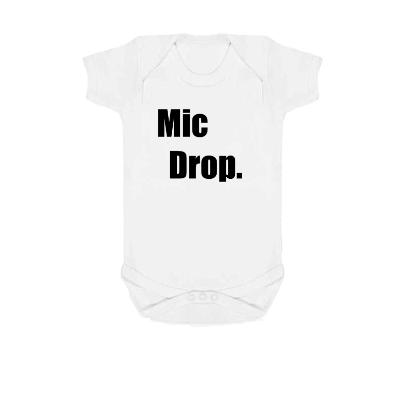 The Mic Drop White Baby Vest