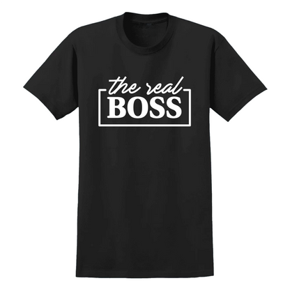 The Real Boss Adult Black T-Shirt