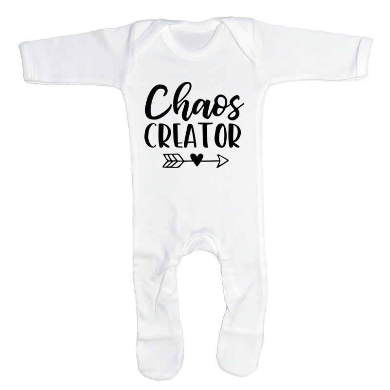 Chaos Coordinator White Baby Sleepsuit