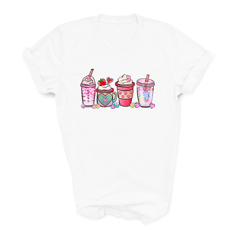 Heart Coffee Cups T-Shirt