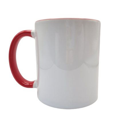 Red Handle & Red Inner Mug Blank Left Side