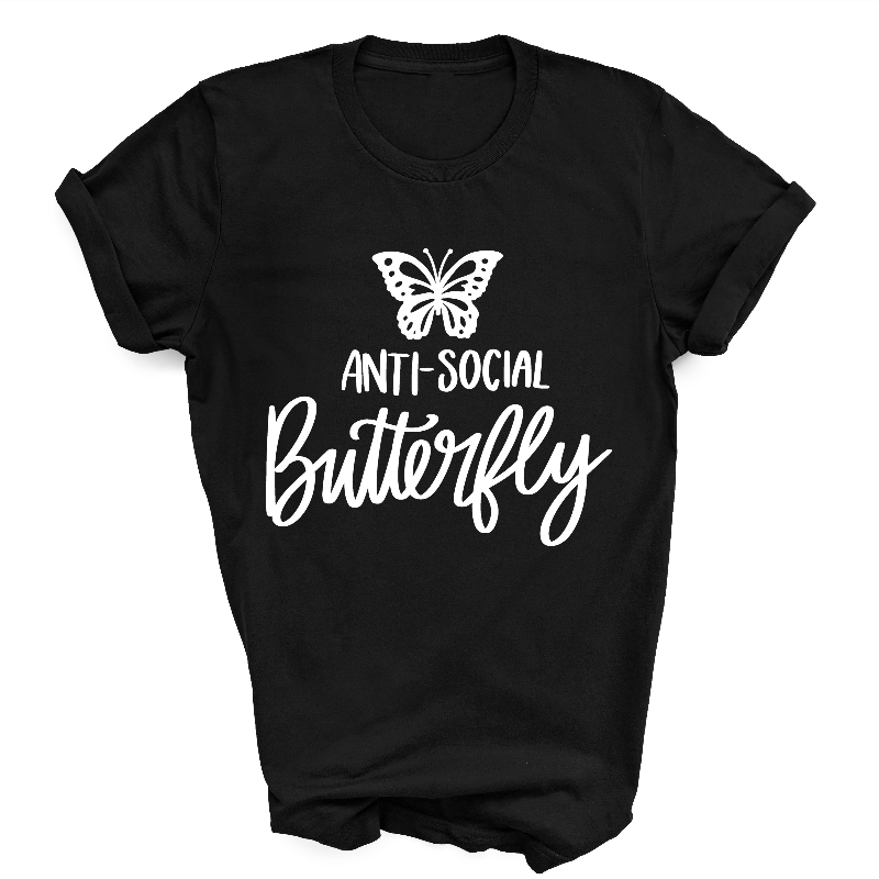 Anti Social Butterfly Black T-Shirt