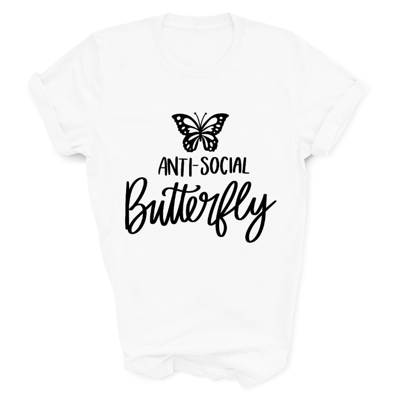 Anti Social Butterfly White T-Shirt