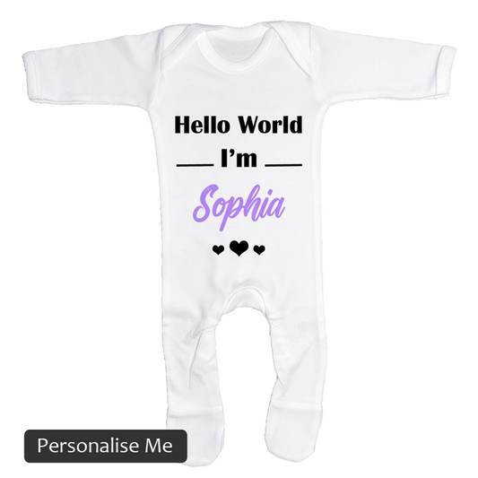 Hello World I'm (insert name) Sleepsuit