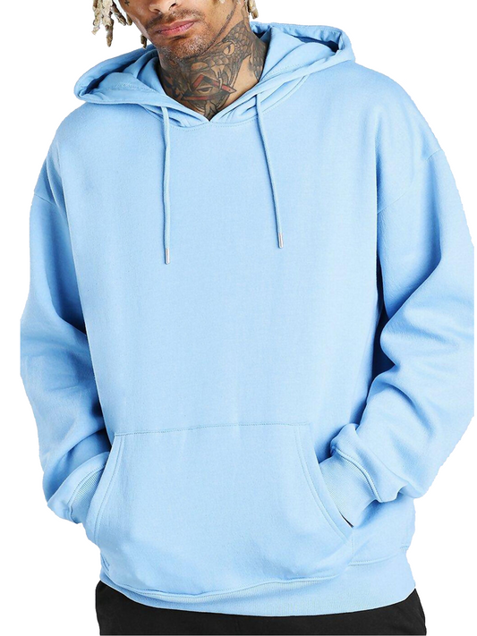 Customisable Adult Sky Blue Oversized Hoodie Front