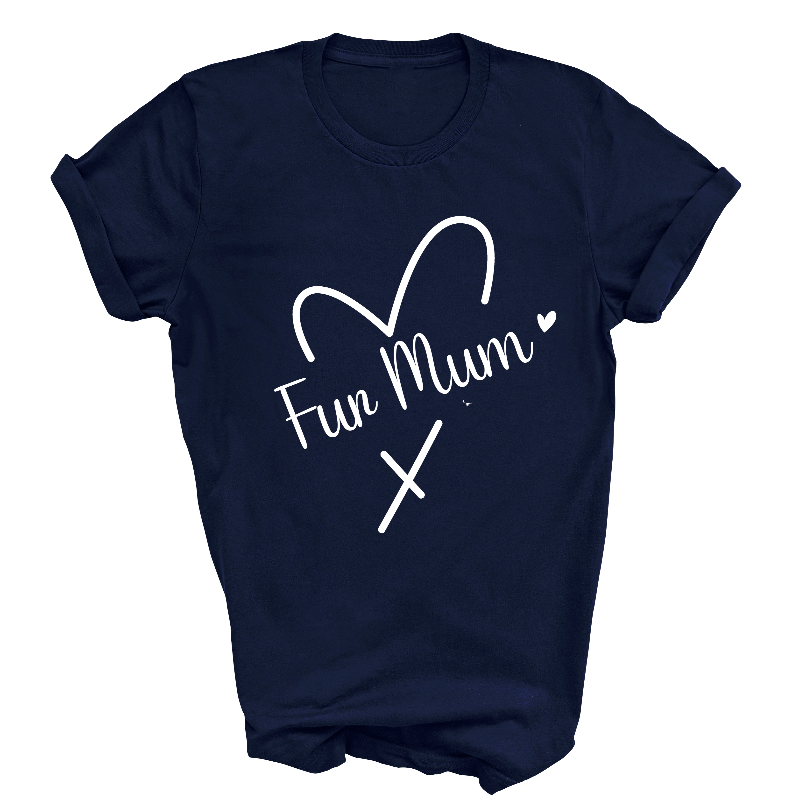 Fur Mum White Text on Navy T-Shirt