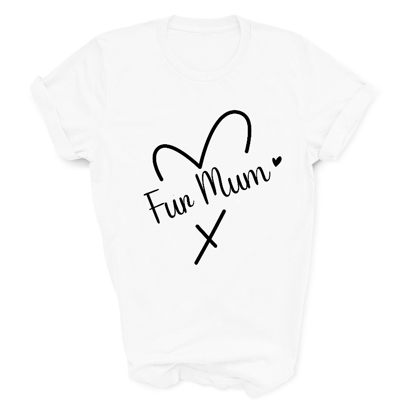 Fur Mum Black Text on White T-Shirt
