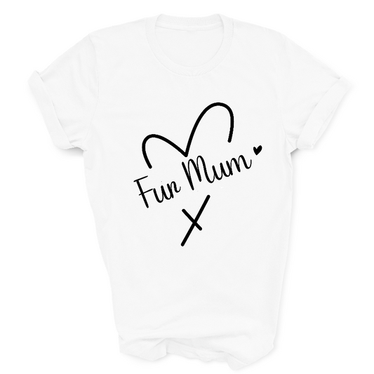 Fur Mum Black Text on White T-Shirt