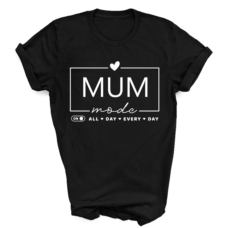 Mum Mode Activated Black T-Shirt